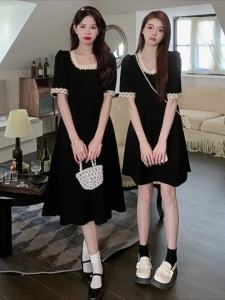 RELNLEX | Đầm Đen Phong Cách Pháp Dáng Rộng Thanh Lịch