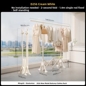 TUOZI | Compact Easy-to-use Floor Standing Clothes Drying Rack