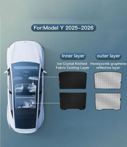 For Tesla Model Y Juniper 2020~2026 Sunshade Roof  Never Sag Nano Ice-Crystal Coatings Heat Insulation Glass Roof Sun Shade