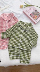 Bộ Pijama Đũi Caro Dài Dành Cho Bé Trai Và Bé Gái Bộ Đũi Ngủ Cho Bé Từ 8-27kg SUMO CITY
