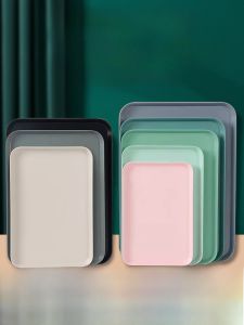 Nordic Style Simple Melamine Tray Rectangular Cake Restaurant Dinner Plate Hotel Room Washing Cup Tea Tray Plastic Material