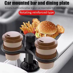 3 trong 1 khay giữ cốc ô tô Expander khay 360 độ xoay chống rung khay thức ăn khay giữ cốc Ăn bàn dạng khay nội thất ô tô tổ chức
