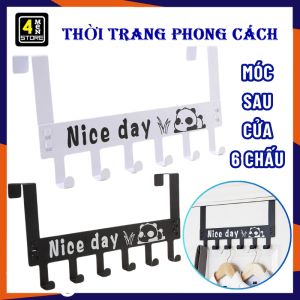 Móc Treo Sau Cửa 6 Chấu Nice Day Sơn Tĩnh Điện Gọn Gàng - Móc Treo Quần Áo Gắn Sau Cửa 6 Móc Tiện Lợi -  Móc Gài Sau Cánh Cửa Tủ Dày 4.5cm Cứng Cáp Chắc Chắn