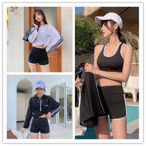 3ชิ้น Swimsuit ชุดว่ายน้ำ ตาข่ายสีดำ เซ็กซี่ ฟองน้ำ ชุดว่ายน้ำผู้หญิง 8853