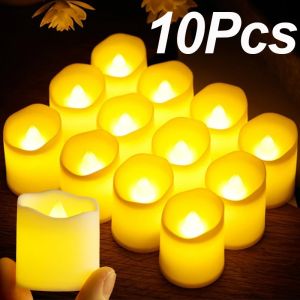 ความสวยงามใหม่ในการดูแลบ้าน 10/1ชิ้น LED ฮาโลวีน การเทียนไร้ควันแบบ