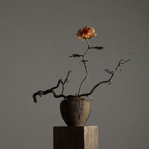 Retro Stoneware Vase Ancient Style Pottery Pot Deadwood Floriculture and Floral Arrangement Hallway B & B Tea Room Zen Decorations