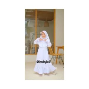 Gamis Anak Terbaru Modern Baju Muslim Anak Sofia Kids Syari Set Khimar Anak Usia 2 - 10 Manasik H12