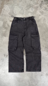 Quần Kaki Ống Rộng DAPPERANDMORE Big Pocket Cargo Pants Washed Phối 4 Túi Hộp - Black