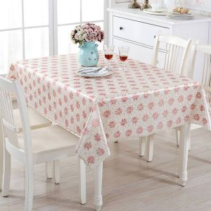 Oval Tablecloth Waterproof Oil-Proof Disposable PVC Rectangular Coffee Table Cushion Plastic Oven Mitts Dining Table Tablecloth European Style