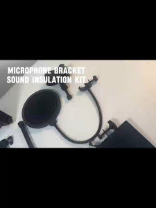 Kit Filter Pop Mikrofon Studio dengan Stand Tripod Tinggi yang Dapat Disesuaikan Kaca depan Isolasi Akustik Lipat untuk Rekaman Podc