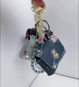 New Creative Bag Keychain Denim Pendant Earphone bag Jewellery