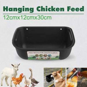 Chicken Water Dispenser Chicken Feeder Large Capacity Hanging Fence Feeder Spill-proof Chicken Duck Livestock Feed Trough