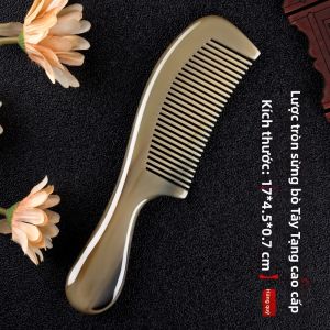 SHENGSHITANG | Lược Sừng Trâu Thiên Nhiên cho Tóc Dài và Massage Da Đầu