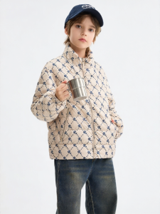 yaloo | Standalone Collar Lightweight Down Jacket with Inner Lining Short Sleeve
