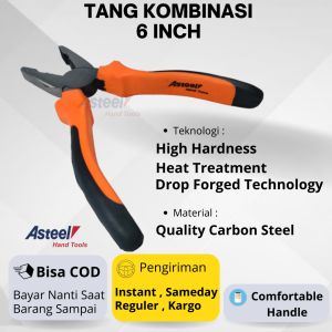 ASTEEL Tang Kombinasi Potong Kupas Kabel Kawat Listrik Linesman Varian Ukuran 6inch 7inch 8inch