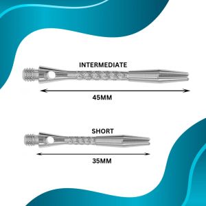 FIRMCROSS DART SHAFT/STEM - Diamond Cut Silver/ Black Aluminium darts shafts 3Pcs/Pack