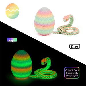 XIONGBUFAN | Glow-in-the-dark 3D Printing Movable Joints Snake Egg Toy Set