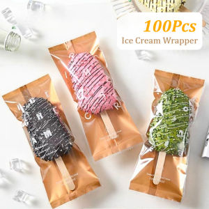 100Pcs Handmade Ice Cream Wrapper Candy Milk Taffy Wrapper Machine Sealing Bags Gift Pastry Packaging Bags