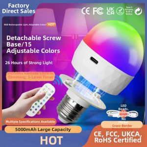 ZHUOLESHI | USB-C Charging RGB LED Ambiance Bulb with Remote and Magnetic Function