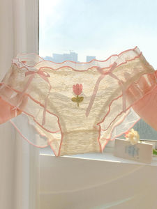 Pure Desire Lace Breathable Underwear Womens 2025 New High Aesthetic Triangle Pants Womens Briefs Daily Wear Comfortable