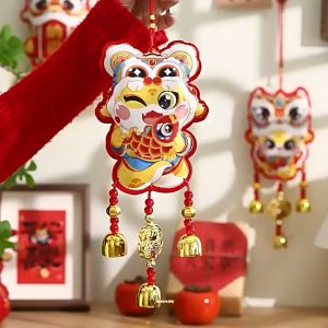 Wivo Year of the Snake Pendant Year Decorations With Bell Happy Year Festive Blessing Wind Chime Cute Chinese Spring Festival Pendant