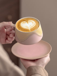 Elegant Ceramic Coffee Cup Set Macaron Colored Couples Gift Afternoon Tea Cups High Aesthetic Value Home Use Quartz Dinnerware