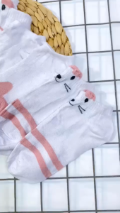 KS15 Kaos Kaki Wanita Motif Kucing Kitty Kaos Kaki Fashion