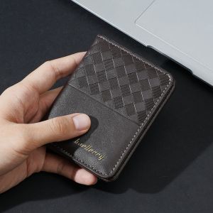 Ví Ngắn Nam Họa Tiết Kim Cương Da PU Có Họa Tiết Nhẹ Nhàng Với Cửa Sổ Ảnh Thẻ 4 Ngăn Đựng Thẻ Di Động Để Đi Du Lịch Công Tác Sử Dụng Ngoài Trời Quà Tặng Cho Cha Hoặc Bạn Trai