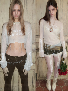 1JINN STUDIO | Mohair Glitter Embroidery Slightly Sheer Blouse