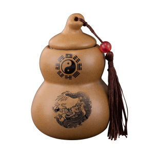 BINYUE | Fire-Prevention Bottle with Yellow Stone Resolution and Gourd Decor