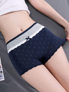 TIANZHIYI | Dot Pattern Cotton Underwear Lace Waist No Mark Large Size