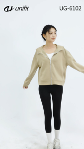 UNIFIT Womens Full-Zip Hoodie Jacket Soft Stretch Fabric Casual Athleisure Wear Front Pockets Lightweight Everyday Zip-Up Sweatshirt UG-6102