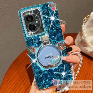 Honor 100 pro 2023 New Model Silicone Soft Phone Case Full Cover Lens Anti-Fall with Lanyard Transparent Creative Luxury Diamond Huawei Honor 100 Trendy Women