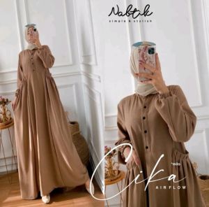 GAMIS CIKA NABTIK GAMIS WANITA TERBARU GAMIS CIKA CRINKLE AIRFLOW GAMIS CIKA BAHAN CRINKLE MURAH GAMIS TERBARU