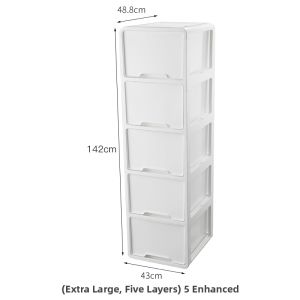 Kaman | Plastic Home Drawer-style Storage Cabinet for Clothes and Snacks