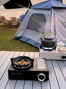 Multi-stage Gas Stove Strong Fire With Box Fire Travel Gas Stove Alloy Burner Camping Convenient Portable 5.2KW Firepower Cooker Macarons Camp Major Appliances Magnetic Fire Boiler Stove Camp Equipment