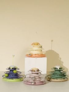 đồ chơi 2in1 tháp banh kế hợp lật đật gà trống dành cho mèo - T3 PETS SHOP