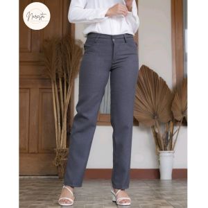 Celana Panjang kerja kantor Wanita formal Jumbo Size S M L XL L1 L2 L3 L4 BB mask 85 kg - Resleting - Pinggang dobel kancing elegan - bahan Gracella impor tebal lembut nyaman di pakai - Bisa COD