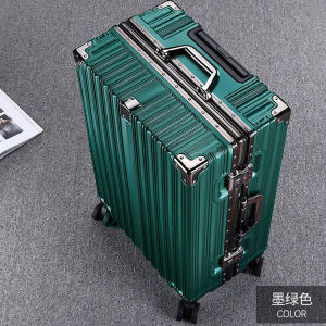 Aluminum Frame Luggage Suitcase Trendy Fashion Travel Bag with Password Lock for Students Men And Women Universal Wheels