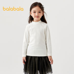 Balabala แขนยาวสำหรับเด็กผู้ชายและเด็กผู้หญิงเสื้อยืดชั้นในฤดูใบไม้ร่วงให้ความอบอุ่น