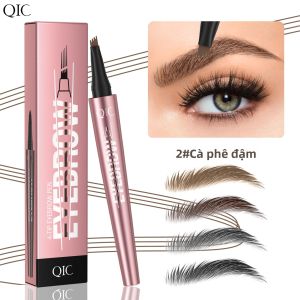Bút Kẻ Mày Vi Chạm Chống Nước QIC 4 Đầu Chia Tách Vẻ Ngoài Tự Nhiên 6 Tùy Chọn Màu Sắc Cho Mọi Loại Da - Dễ Sử Dụng Trang Điểm Lông Mày Lâu Trôi