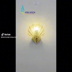 Đèn Tường Vỏ Sò DT-012 - Mặt Thủy Tinh Trắng Trong Suốt Cao Cấp - Decor Trang Trí - Tặng kèm bóng LED