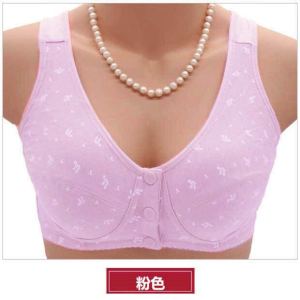 Spring Summer New Thin Lace No Steel Ring Comfortable Breathable Mid-aged Mom Underwear Large Size Front Button Womens Bra