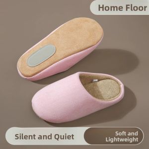 Japanese Style Silent Indoor Cotton Slippers Soft Bottom Office Floor Suitable for Men And Women Machine Washable Home Use