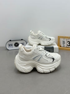 Silver Thick Bottom Dad Shoes Womens Spring New Anti-slip Shock-absorption Heightening Sports Leisure Shoes Comfortable Casual Footwear