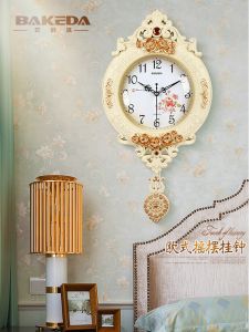 Modern Luxury European Style Quartz Wall Clock Swing Silent Living Room Clock Creative Fashion Home Use Hanging Clock