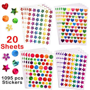 Kids Reward Sticker Stars Flowers Hearts Dots Sparkly Holographic Stickers Behavior Chart School Student Supplies DIY Decoration