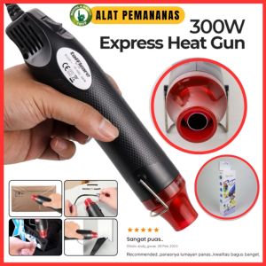 Express Heat Gun Hitam 300W 220V dengan Pelindung Elektronik untuk Vinyl dan Wiring - Alat Pemanas Elektrik Multifungsi