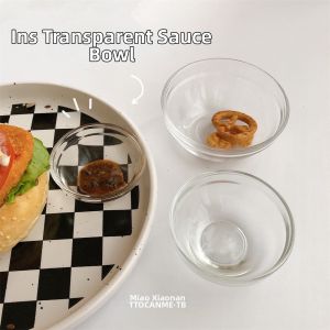 Transparent Glass Sauce Dish Mini Steak Kimchi Dip Cute Cup Bowl Korean Style Clear Marinade Plate Glass Tomato Juice