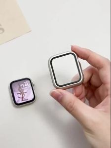 Glass+Case+Strap for Apple Watch Band 42mm 44mm 41mm 40mm 38mm 45mm 49mm Screen Protectors for Apple IWatch Series 8 7 6 SE 5 4